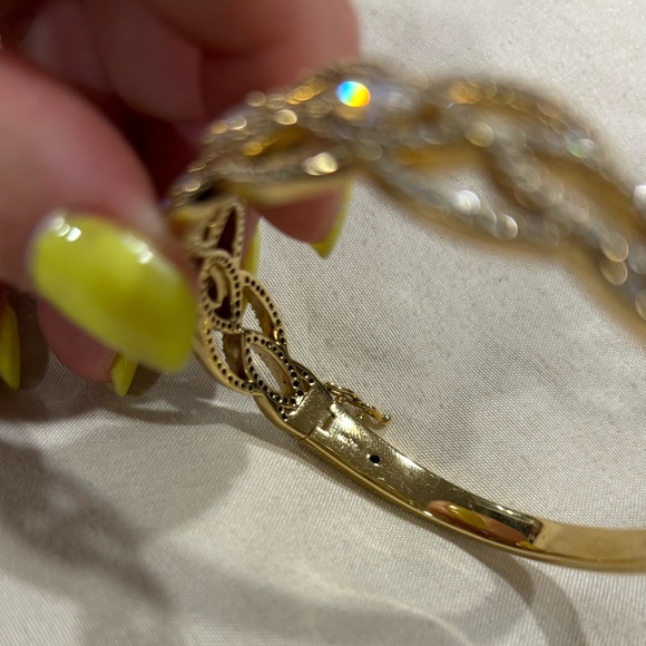 NADRI Hinge Bracelet - Gold with CZ detailing - Picture 5 of 8